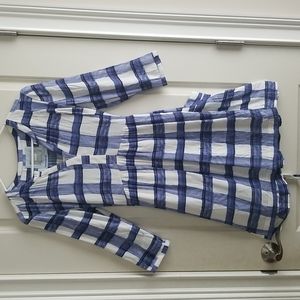 Maeve Dress Blue and White Plaid with Pockets NWT XS